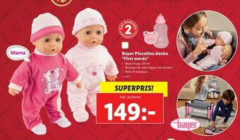 Bayer Piccolina docka "First words"