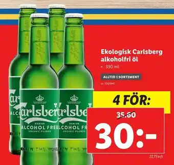 Lidl Ekologisk Carlsberg. alkoholfri öl erbjuda