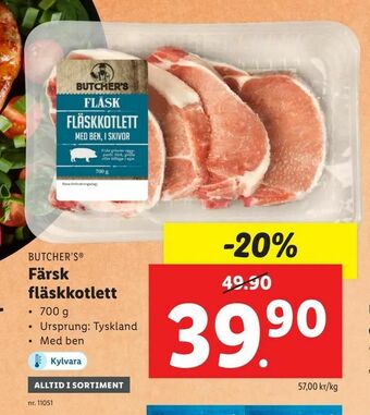 Lidl Färsk fläskkotlett erbjuda