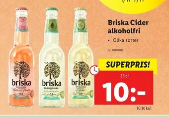 Lidl Briska Cider alkoholfri erbjuda