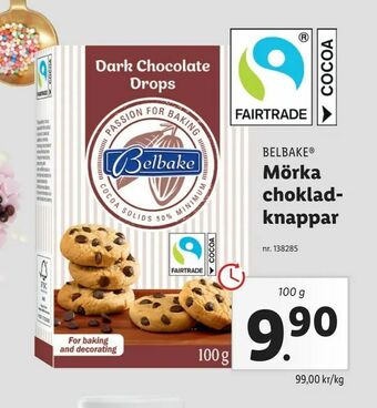 Lidl Mörka choklad- knappar erbjuda