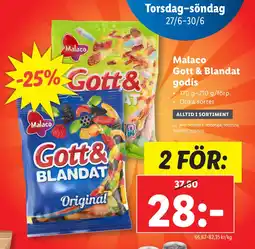 Lidl Malaco Gott & Blandat godis erbjuda