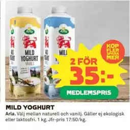Coop MILD YOGHURT Arla erbjuda