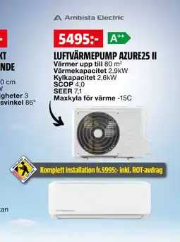 Bauhaus LUFTVÄRMEPUMP AZURE25 II erbjuda