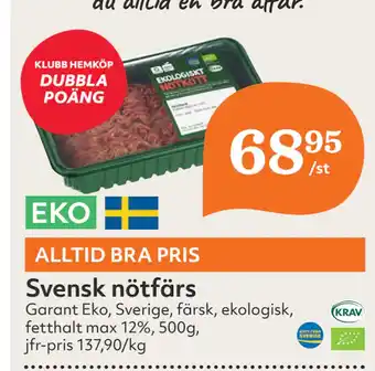 Hemköp Svensk nötfärs erbjuda