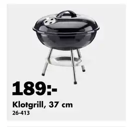Biltema Klotgrill, 37 cm erbjuda