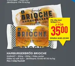 Willys Hemma HAMBURGERBRÖD BRIOCHE erbjuda