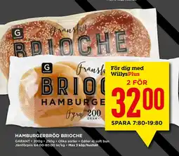 Willys HAMBURGERBRÖD BRIOCHE erbjuda