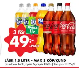 ÖoB LÄSK 1,5 LITER – MAX 3 KÖP/KUND erbjuda