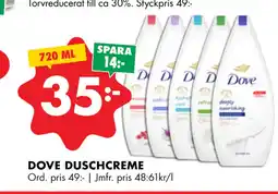 ÖoB DOVE DUSCHCREME erbjuda