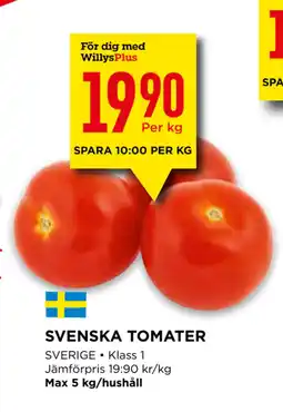Willys SVENSKA TOMATER erbjuda