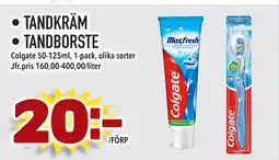 Supergrossen TANDKRÄM • TANDBORSTE erbjuda