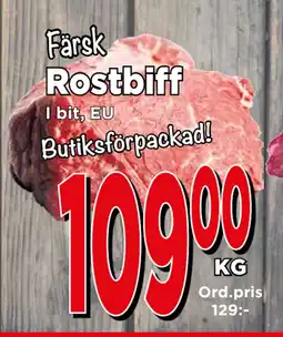 Supergrossen Rostbiff erbjuda