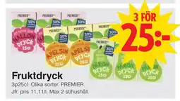 Matöppet Fruktdryck erbjuda