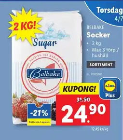 Lidl BELBAKE Socker 2 kg erbjuda