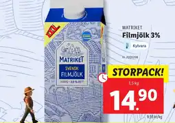 Lidl Filmjölk 3% erbjuda