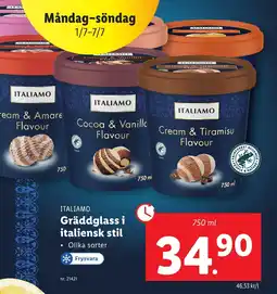 Lidl Gräddglass i italiensk stil erbjuda