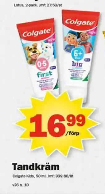 Pekås Tandkräm erbjuda