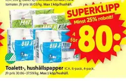 ICA Supermarket Ica bad&toalett toalettpapper erbjuda