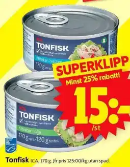 ICA Supermarket Tonfisk erbjuda