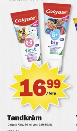 Pekås Colgate tandkräm erbjuda
