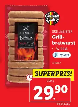 Lidl Grill- bratwurst erbjuda