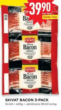 Willys SKIVAT BACON 3-PACK erbjuda