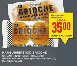 Willys HAMBURGERBRÖD BRIOCHE erbjuda