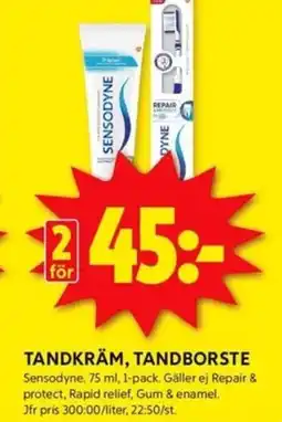 ICA Kvantum TANDKRÄM, TANDBORSTE erbjuda