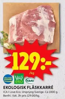 ICA Kvantum EKOLOGISK FLÄSKKARRÉ erbjuda