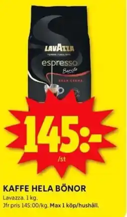 ICA Kvantum KAFFE HELA BÖNOR erbjuda