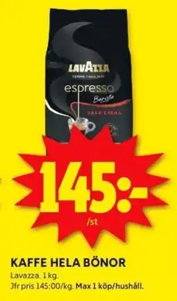 ICA Kvantum KAFFE HELA BÖNOR erbjuda