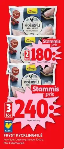 ICA Kvantum FRYST KYCKLINGFILÉ erbjuda