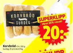 ICA Supermarket Korvbröd erbjuda