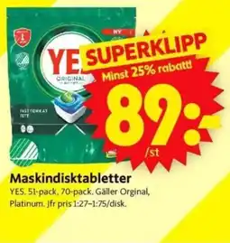 ICA Supermarket Maskindisktabletter erbjuda