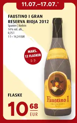 Scandinavian Park FAUSTINO I GRAN RESERVA RIOJA 2012 erbjuda