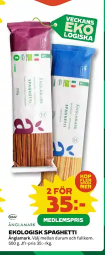 Coop EKOLOGISK SPAGHETTI erbjuda
