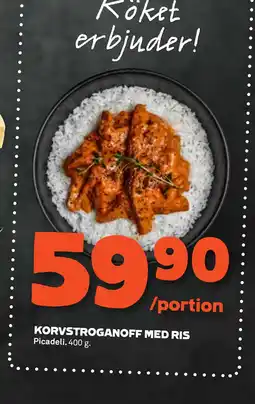 Stora Coop KORVSTROGANOFF MED RIS erbjuda