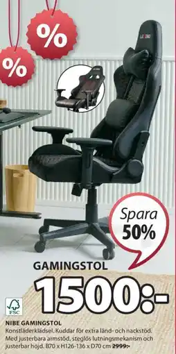 JYSK NIBE GAMINGSTOL erbjuda