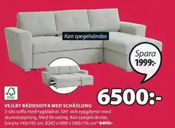 JYSK VEJLBY BÄDDSOFFA MED SCHÄSLONG erbjuda