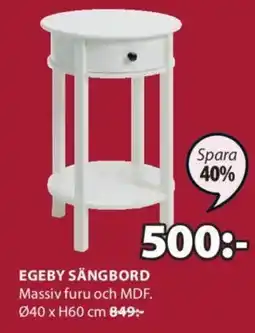JYSK EGEBY SÄNGBORD erbjuda