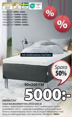 JYSK GOLD B20 RESÅRBOTTEN LATEX GRÅ-40 erbjuda