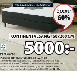 JYSK PLUS C60 KONTINENTALSÄNG HR SVART-08 erbjuda
