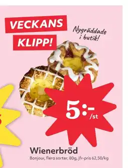 Hemköp Bonjour butiksbakat kaffebröd erbjuda
