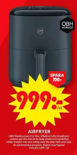 ICA Maxi Obh nordica airfryer erbjuda