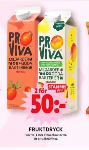 ICA Maxi Proviva fruktdryck erbjuda