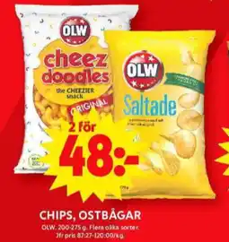 ICA Maxi Olw chips saltade erbjuda