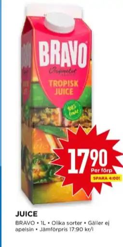 Willys Bravo juice erbjuda