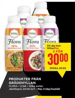 Willys Hemma Flora matlagningsgrädde erbjuda
