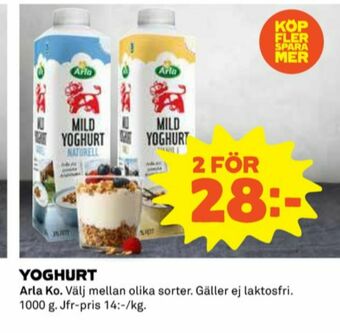 Coop Arla Yoghurt erbjuda